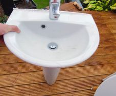 Ceramic Sink with cold and hot tap