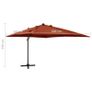 Cantilever Umbrella with Pole and LED Lights Terracotta 300 cm Image 10