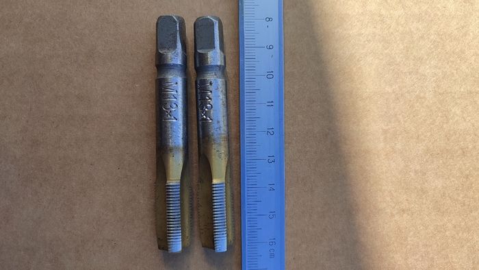 IN STOCK. Lot of 2 Custom Reground M13 x 1.0 Metric Fine Taps (Modified from USSR M14x1).