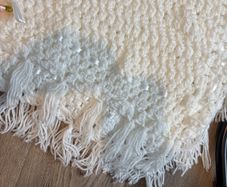 Large Knitted White Blanket