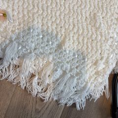 Large Knitted White Blanket