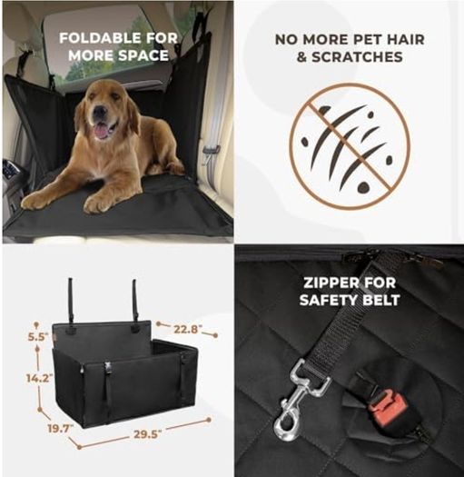 Wuglo extra stable dog car seat with seat belt