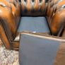 Vintage Chesterfield Club Chair in Rich Faded Brown Leather Image 4