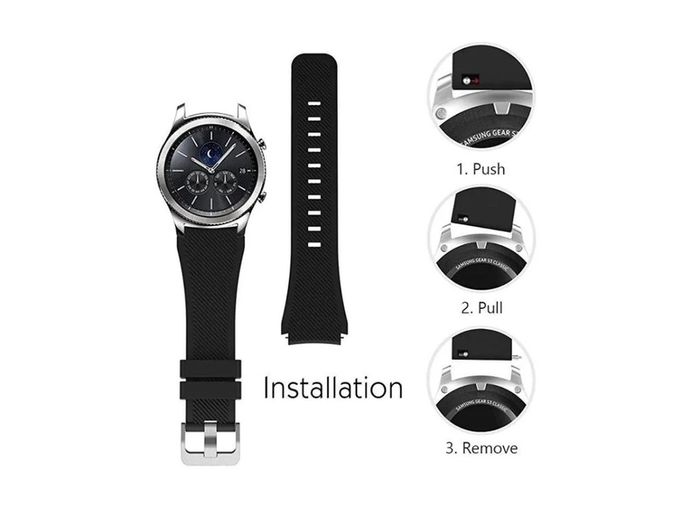 White Band Strap For 22mm Samsung Galaxy Watch 3 45mm 46mm Gear S3 Frontier
