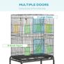 Large Bird Cage Budgie Cage with Stand, Toys, Wheels, Accessories, Storage Shelf for Canaries, Finches, Lovebirds, Parakeets - Black, 79 x 49 x 133 cm Image 3