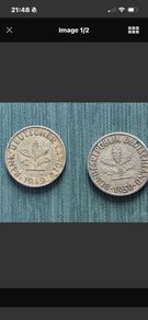 Rare 1949/50 German Republic 10 Peenning Coins