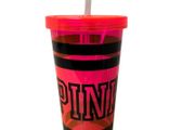 New Victoria's Secret PINK Plastic Cup with Straw
