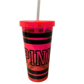 New Victoria's Secret PINK Plastic Cup with Straw