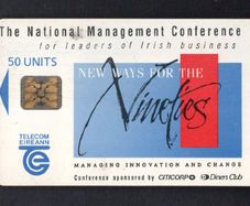1991 Ireland 50 Unit Irish Management Institute (IMI) New Ways for the Nineties (Schlumberger SC4 & SC5) Call Card used with 21 units left. Telecom Eireann card number 1021
