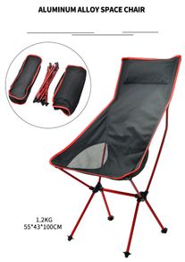 Brand New Outdoor Camping Chairs Folding Moon Chair Portable Extended Hiking Seat Beach Fishing Chair Ultralight Garden Picnic Furniture