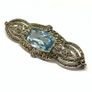Art deco silver and topaz brooch Image 3