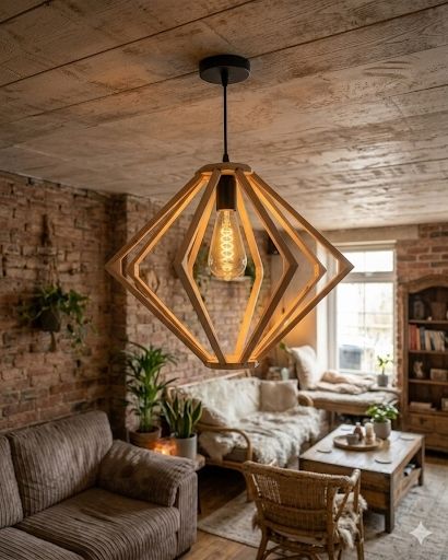 Handmade Wooden Pendant Light