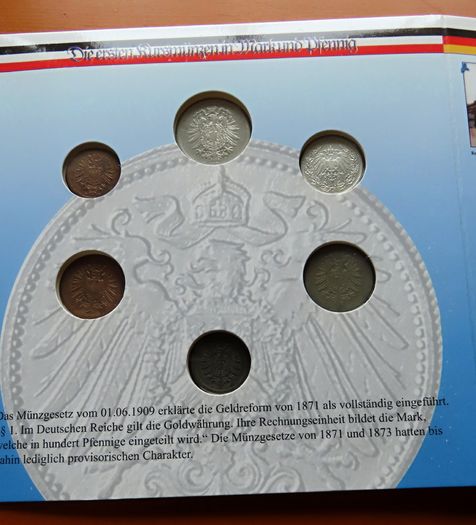 12 Coins (incl 2 Silver ) in old Germany set | 130 Years Deutsche Mark | 2 Silver coins | 12 coins