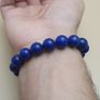 Top Quality Lapis Lazuli Bracelet Polished 11mm Gemstone Bead Image 9