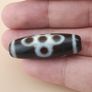 Antique Himalayan Flower Motif Energy Agate Dzi Talisman Image 2