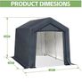 3x2x1.8m Portable Storage Shed, Garden Storage Shed Tent with Waterproof Cover, Heavy Duty Outdoor Motorbike Shed with Roll-Up Zipper Door, for Patio, Yard, Garage Image 2