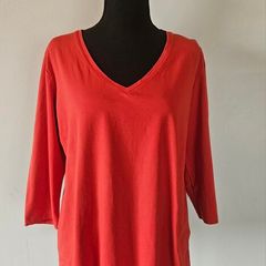 Beautiful 3/4 coral orange sleeve top size 14