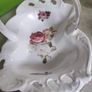 Rare Find Antique Rose Designed in Ireland  Bone China Bon Bon Basket Dishe. Image 6