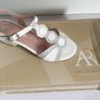 Ana Roman Ladies Pearly White & Grey / Silver Sandals Mother Of The Bride New With Box Size UK2 CAN POST Image 2