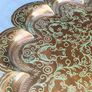 18" Hand Etched Art Deco Copper tray Image 2