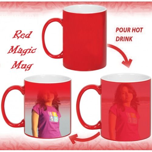 Personalised photo Colour Changing Red Mug with your photo or image in Red