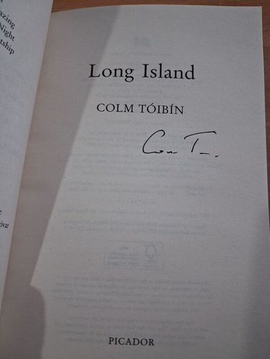 Long Island by Colm Toibin (signed)
