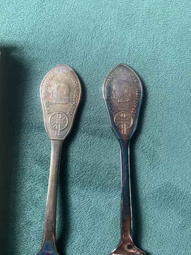 Papal Visit Britain 1982 silver plated spoons