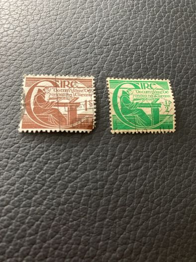 Ireland 1944 Scott # 128-129 Tercentenary of the death of Micheal O'Cleirigh Complete Set : Fine Used