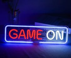 Game On Neon Signs for Wall Decor Game On Neon Light Game LED Light up Sign with USB Powered for Gameroom, Bedroom, Competition Game, Game Zone (FREE POSTAGE)
