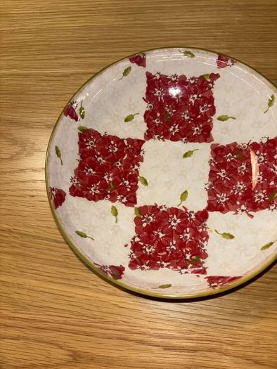 Nicholas Mosse Rare Red and White Lawn Checkered Everyday Bowl