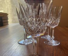 Five Waterford Crystal Lismore Wine Glasses, 1960s.