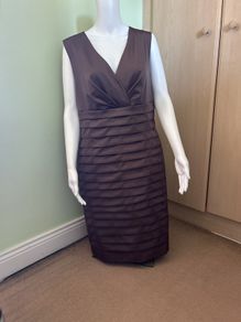 Dark brown midi dress with bolero
