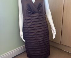 Dark brown midi dress with bolero