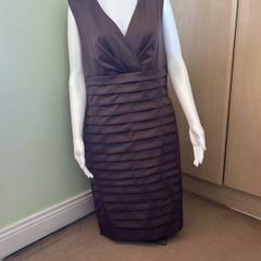 Dark brown midi dress with bolero
