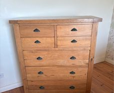 Solid Oak 7-Drawer Chest / Tallboy (Rustic Style
