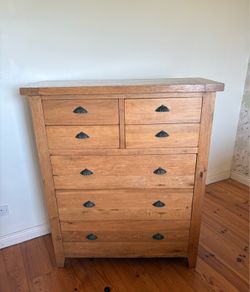 Solid Oak 7-Drawer Chest / Tallboy (Rustic Style