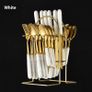 24 piece  set Stainless steel flatware set plastic handle  Knife spoon hanger Image 6