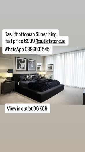 Gas lift super king ottoman bed brand new half price