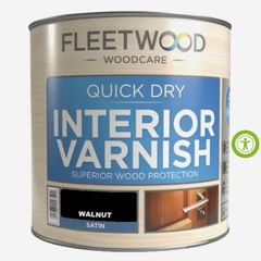 Fleetwood Quick Dry Interior Varnish 1 Litre Satin - Walnut