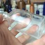 481 - Set of 3 Vintage Clear Glass Cork Top Collectible Decorative Injection Bottles Image 8