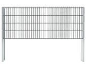 2D Gabion Fence Galvanised Steel 2.008x0.83 m 10 m (Total Length) Grey