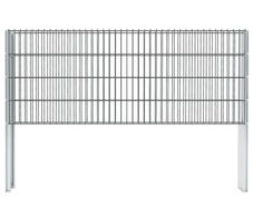 2D Gabion Fence Galvanised Steel 2.008x0.83 m 10 m (Total Length) Grey
