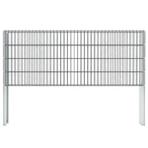 2D Gabion Fence Galvanised Steel 2.008x0.83 m 10 m (Total Length) Grey