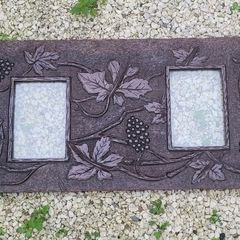 Antique arts & crafts 30" carved wood photo frame