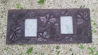 Antique arts & crafts carved wood photo frame