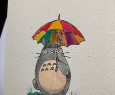 Anime handmade watercolour card