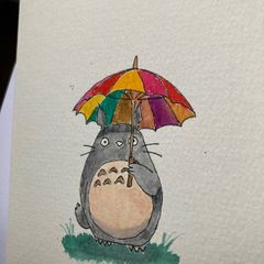 Anime handmade watercolour card