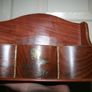 Vintage Letter Holder Handmade Wooden Paper Rack with Moorish Brass Inlays Office Desk Organiser 10,4" x 4" H-7" Image 3