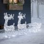 160 LED Reindeer with Sleigh Reindeer Figures with Timer Christmas Lighting for Outdoor and Indoor Use Christmas Figure Image 3