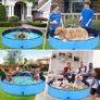 80CM Diameter Collapsible Pet Dog Bath Pool, Kiddie Pool Hard Plastic Foldable Bathing Tub PVC Outdoor Pools for Dogs Cat Kid (FREE POSTAGE) Image 4